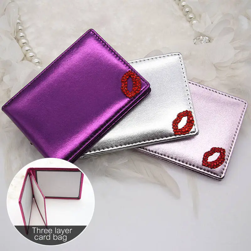 Lip Crystal Moulding Rhinestone Auto Driver License Bag
