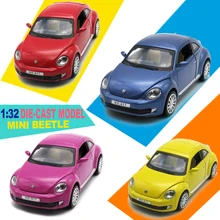 1/32 масштаб VW Beetle литые под давлением модели автомобилей, подарок для мальчиков, металлические игрушки с открывающимися дверцами/функция оттягивания/музыка/светильник