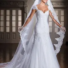 Белая/слоновая кость 3 м/5 м Соборная длина Кружевной Край свадебная фата с гребнем Длинная свадебная фата аксессуары velos de novia