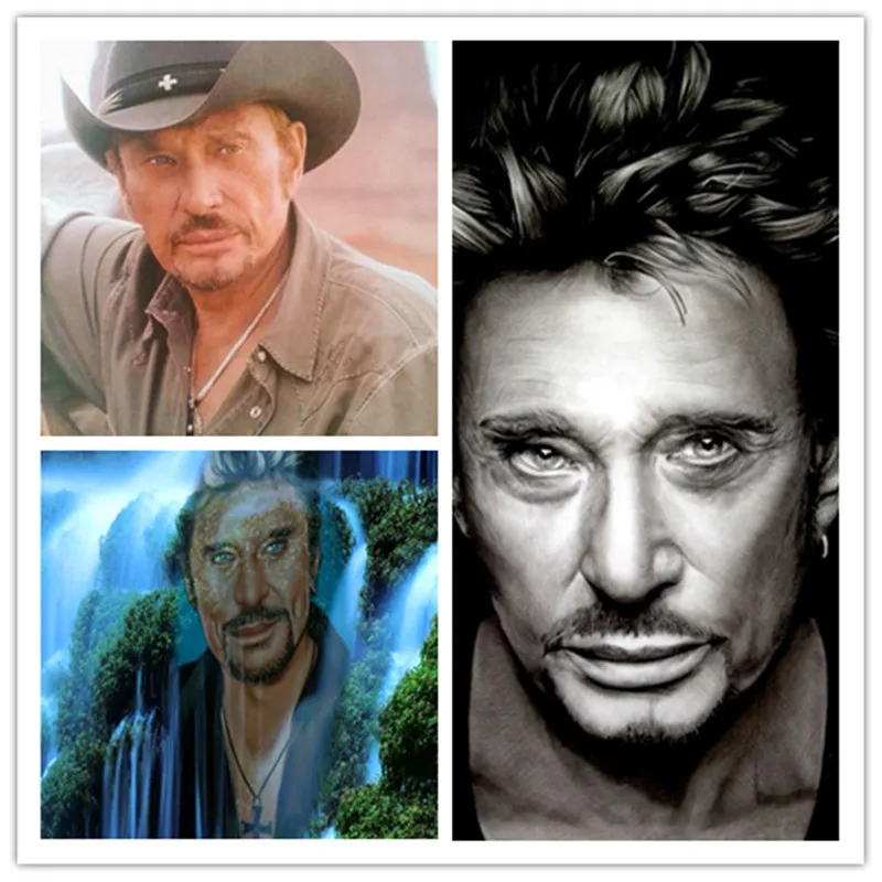 

Rock Singer 5D Diamond Painting French Elvis Johnny Hallyday diy Cross Stitch Diamond Embroidery Set Home Decoration