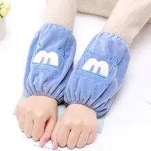 1 пара фланелевых манжет с длинным рукавом Красочные Кухня взрослых детей розовый ярко розовый серый синий Coffeee зеленый Прямая