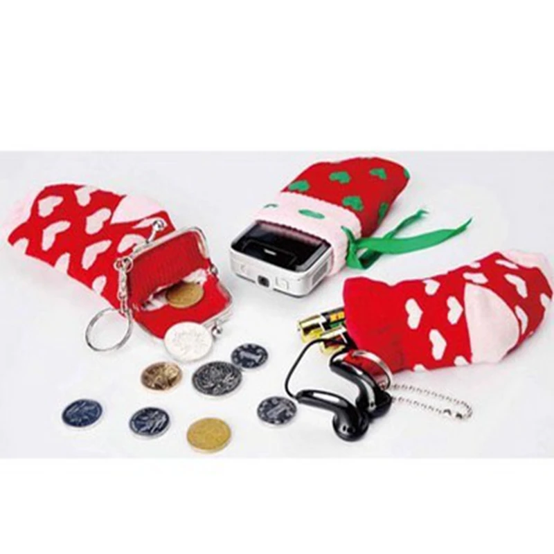 

Christmas gift ideas mini multi-purpose bags three-piece sets of mobile phone sets + change + debris cover