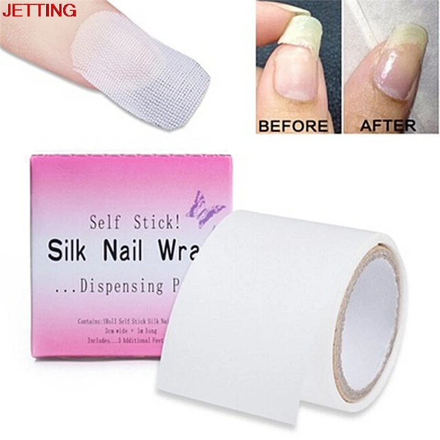 JETTING 1 Roll Silk Fiberglass Nail Wrap Sticker Self Stick Reinforces
