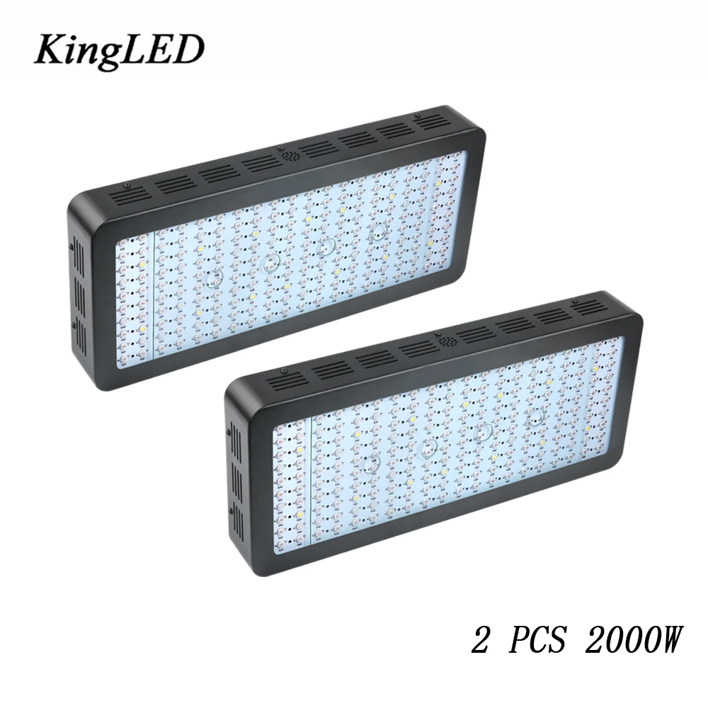

2 pcs/lot Black 2000W LED Grow Light Double ChipsFull Spectrum LED Grow Light for Indoor Grow Tent Aquarium Grow Lightning Plant