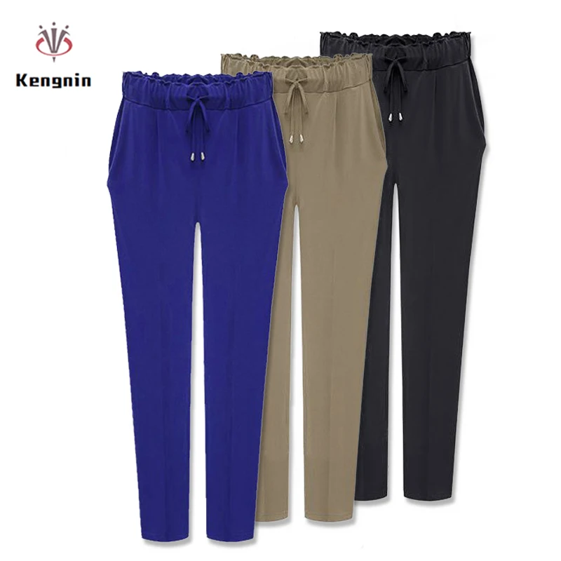 Kaufen 2019 herbst Europäischen Stil Casual Lose Stretch Frauen Palazzo Harem Hosen Weibliche Slack Jogginghose Plus Größe M 3XL 4XL 5XL 6XL