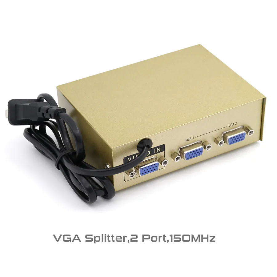

FJGEAR VGA splitter  duplicator device 2 ports 1 input 2 output 150MHz 20m 1200*1680 wholesale or retail