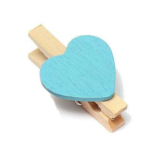

10Pcs Mini Heart Photo Memo Clips Wooden Pegs Crafts Party Favor Hanging