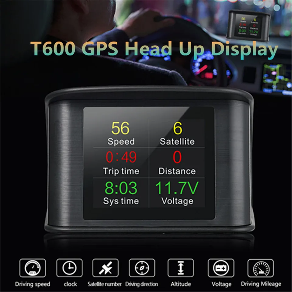 Универсальный Автомобильный цифровой спидометр Compurte GPS HUD Дисплей Датчик