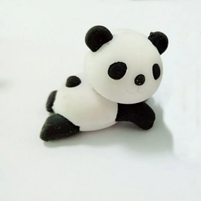 

10 Pcs/set Lovely Animal 3D Panda Rubber Pencil Erasers Kawaii Stationery School Supplies Students Gift for Kids Children