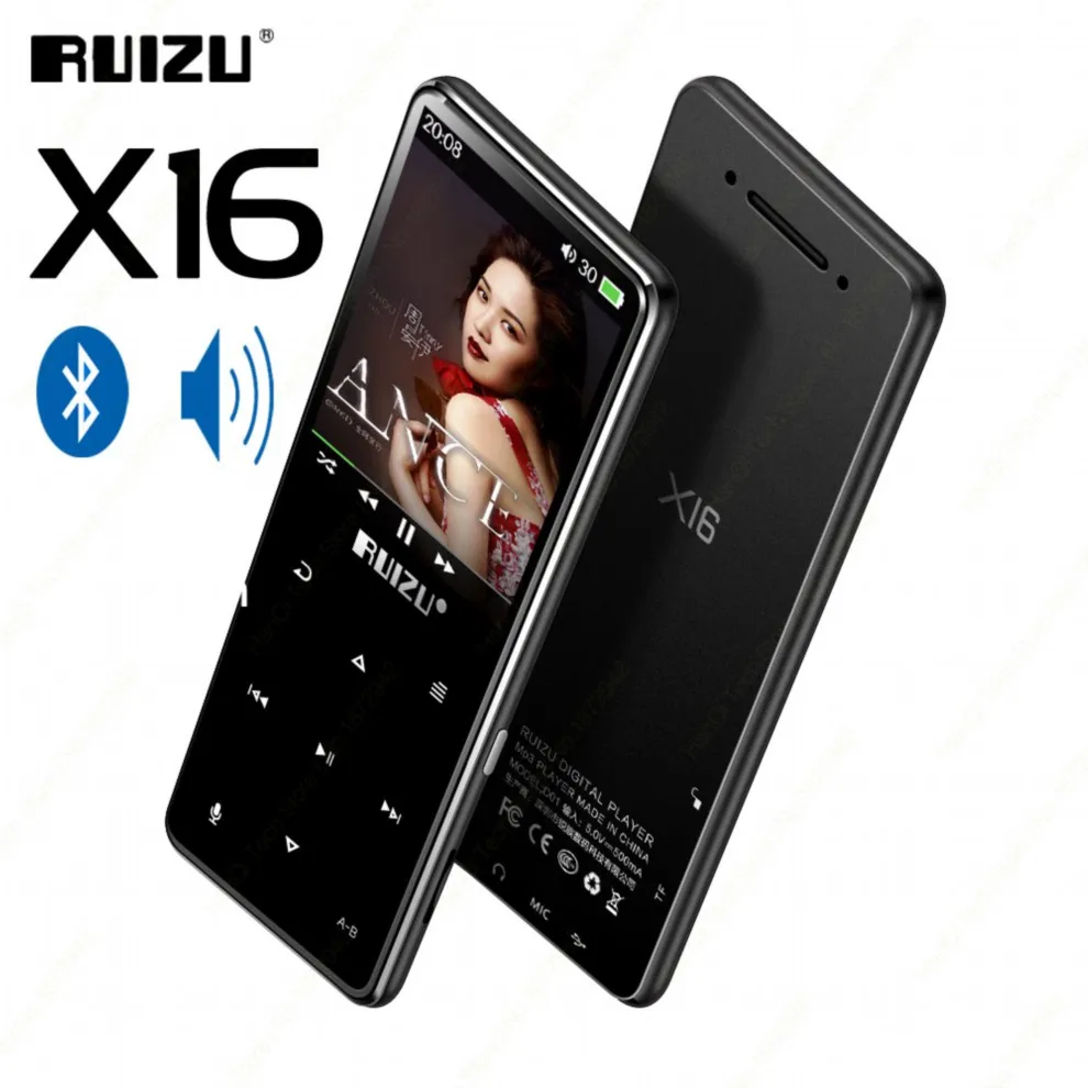 Bluetooth MP3-плеер RUIZU X16 8G Flac музыкальный плеер со встроенным динамиком поддержка fm-радио Запись видео электронная книга шагомер - Цвет: Black