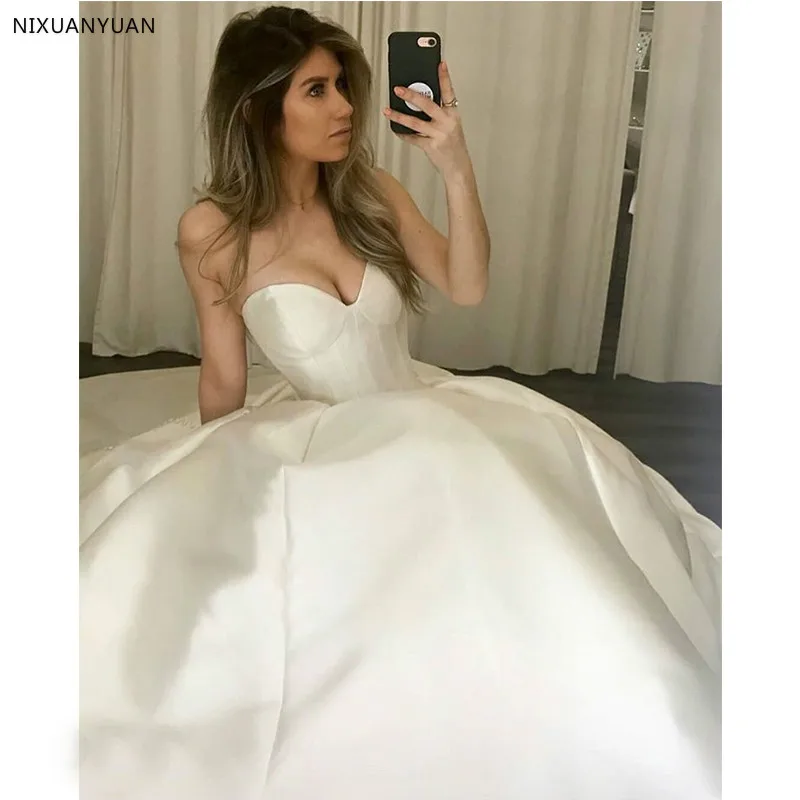 Свадебные платья Vestidos de novia милое с коротким шлейфом Кружевная аппликация
