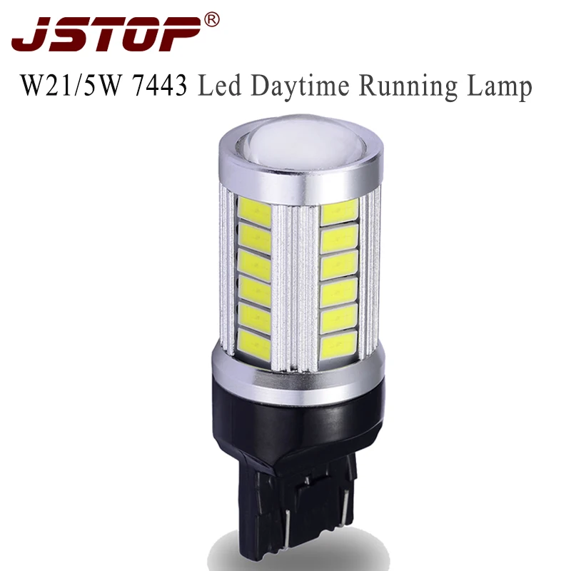 JSTOP T20 w21/5w светодиодные дневные ходовые огни 7443 яркие лампы DRL Автомобильные 12-24 В