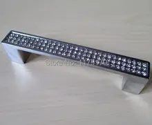 96mm shiny silver kitchen cabinet handle pull chrome dresser cupboard pull glass crystal drawer knob pull