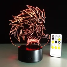 (4 Styles)Dragon Ball Color Changing Lamps w/ Control Goku Lights Bright
