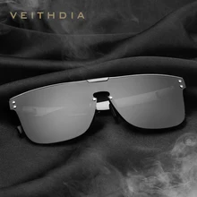 VEITHDIA Fashion Mens Retro Aluminum Sunglasses Polarized Mirror Lens UV400 Vintage Eyewear Accessories Sun Glasses For Men 6881