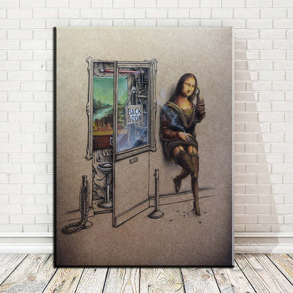 Xdr246 HD печатных Wall Art Холст печати плакатов Мона Лиза для питья пива картины
