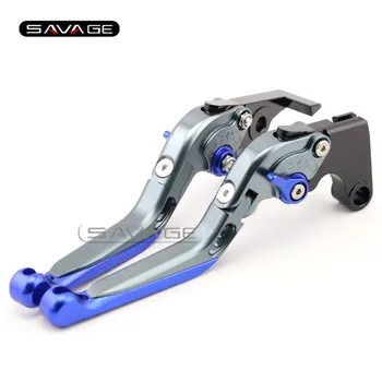 

For YAMAHA FZ1/FZ6 Fazer FZ6R XJ6 Diversion Gray+Blue Motorcycle Adjustable Folding Extendable Brake Clutch Lever