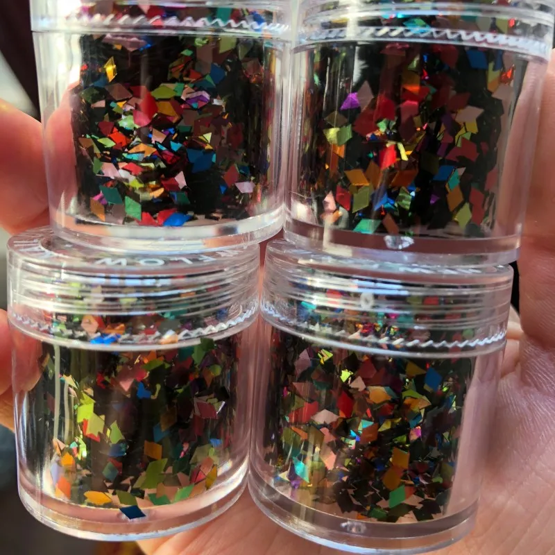 

10 ML/Box Nail Art Glitter Mix Colorful Acrylic Glitter Sequins 3mm Rhombus Sparkle Nail Sequins Glitter Flakes Multi-Designs