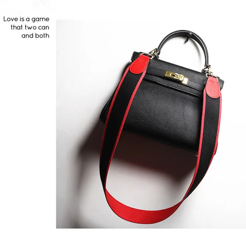 Colorful Women Handbag Strap Canvas With Genuine Leather Wide Straps Bag Accessories 115 CM Shoulder Belt For Bag Strap Canvas