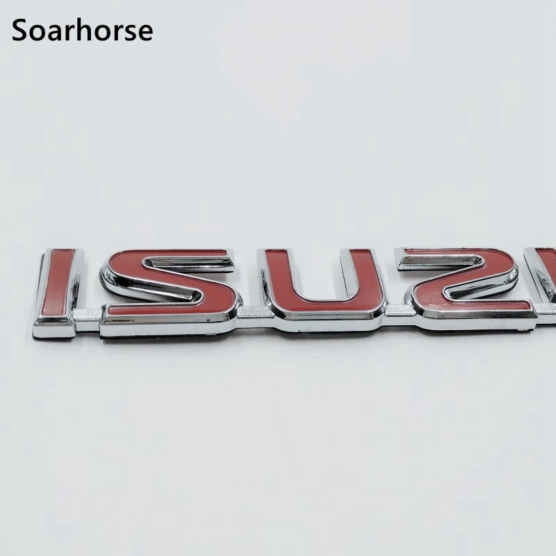 For Isuzu Logo Red Color Emblem Car Decoration Sticker New Styling Tailgate Badge Decal