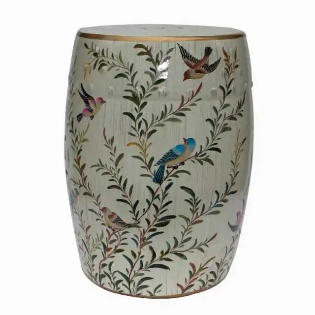 Jindezhen dressing ceramic garden stool Chinese ceramic drum stool bathroom porcelain ceramic garden stool white