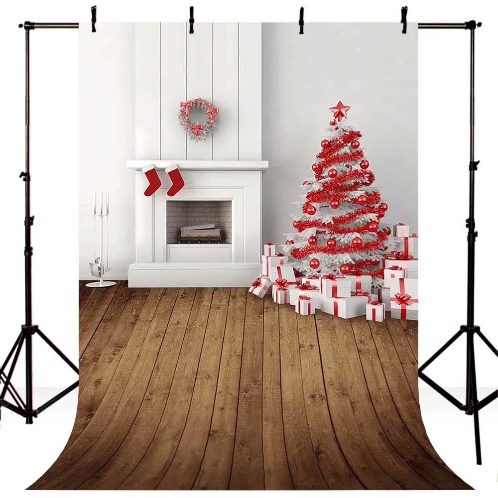 

6X8ft Christmas Photography background Xmas Trees Wood Floor Baby Photo Backdrops for Photo studio Thin Vinyl CM-6376