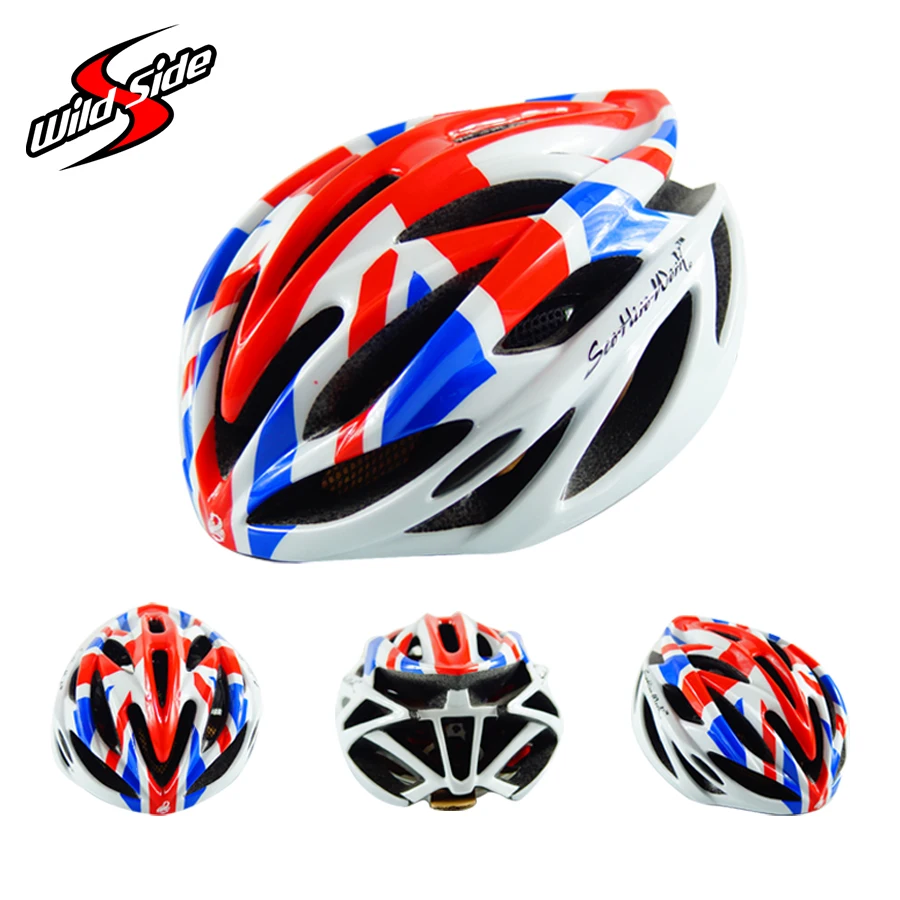 Adult Cycling Bicycle Helmet Double PC Shell Flag Printing Outdoor