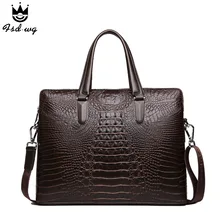2016 New Luxury high quality PU leather men business bags handbags famous brand man totes crocodile embossing designer shoulder
