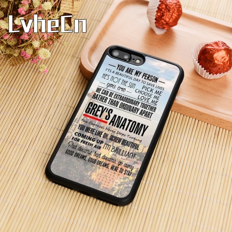 

LvheCn You're My Person Greys Anatomy Coque Shell Phone Case Cover For iPhone 5s SE 6 6s 7 8 plus 10 X Samsung Galaxy S6 S7 edge