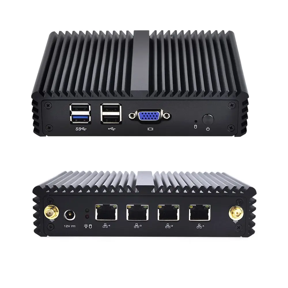 Новый брандмауэр pfsense J1900 4 LAN микро-компьютер с USB 3,0 QOTOM-Q190G4N-S07