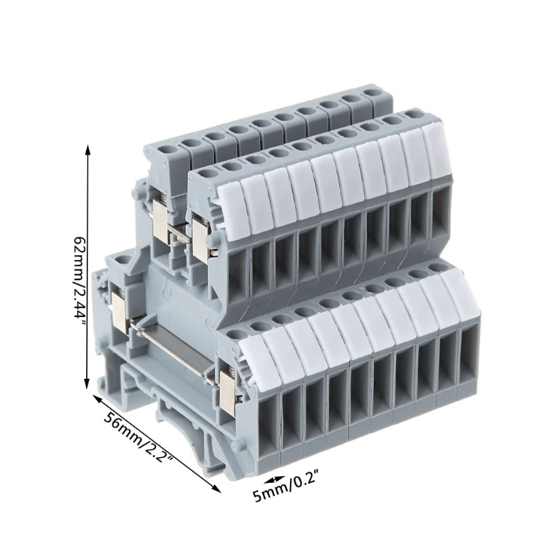 50 шт. UKK3 din-рейку двухуровневый двухрядный клеммный блок 500 В 25A 28-12AWG серый
