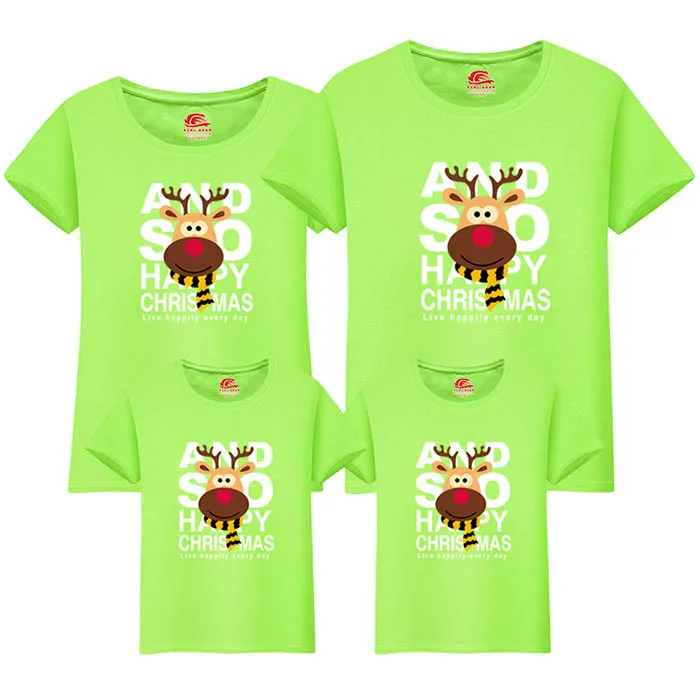 Рождественская футболка с оленем Одинаковая одежда для семьи «Мама и я»; комплекты футболок Семейный комплект для мамы, папы и сына одежда для мамы и дочки