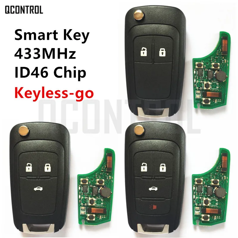

QCONTROL Smart Remote Key fit for Chevrolet 2/3/4 Buttons 433MHz ID46 Chip Keyless-go Comfort-access