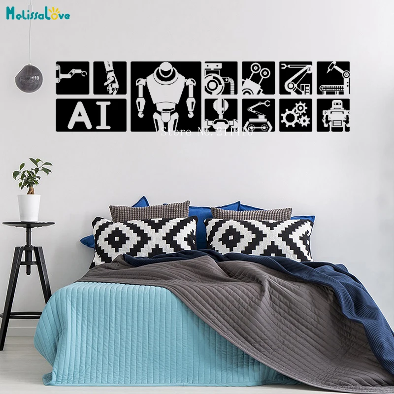 intelligent robot wall sticker home decor science and technology