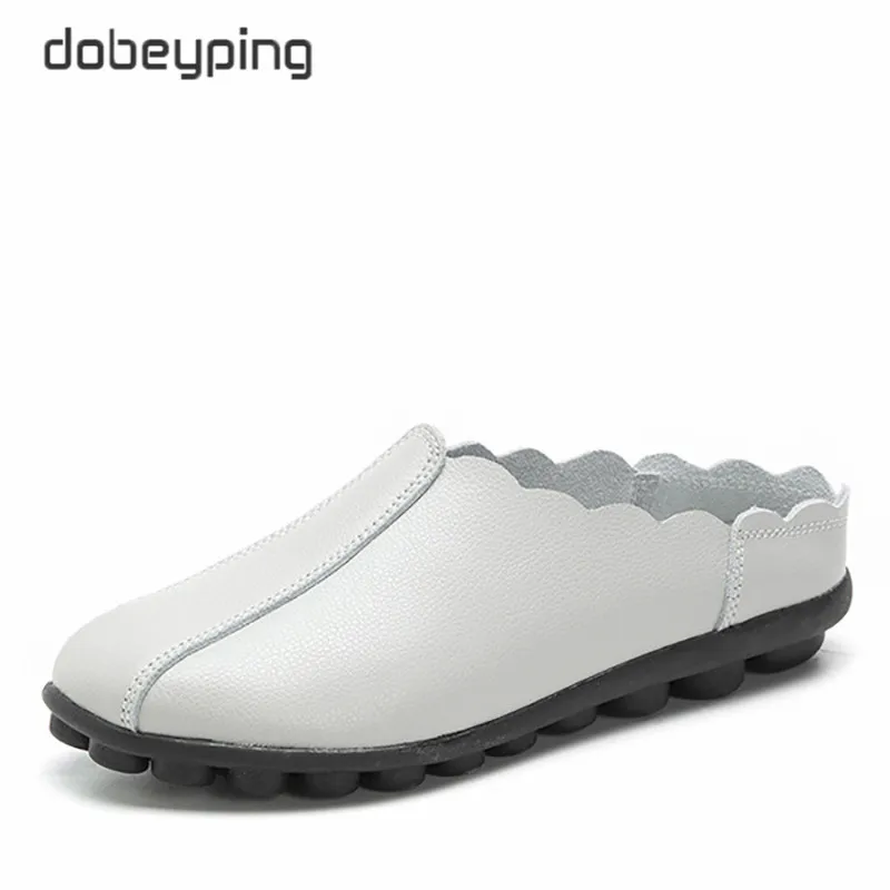 Dobeyping/Новая повседневная обувь Женские мягкие лоферы из натуральной кожи на