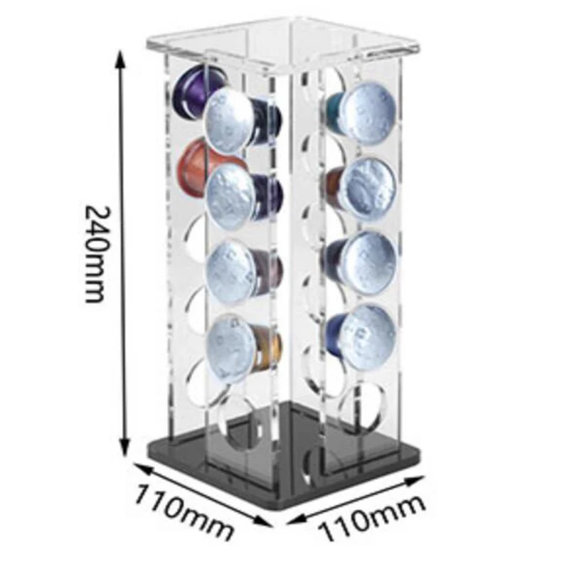 Капсульный держатель Nespresso акриловое хранение кофейных капсул стойка дозирующая башня дисплей стенд для 20 шт