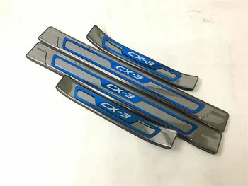 

For Mazda CX-3 CX3 2017 2018 2019 Door Sill Scuff Plate Guard Welcome Pedal Cover Stickers Exterior Trim Car Styling Accesories