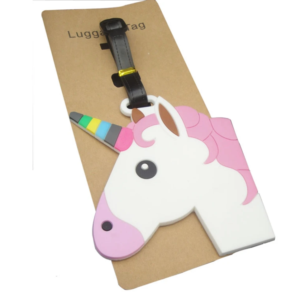 Cartoon Cute Travel Accessories Luggage Tags Suitcase Cartoon Style Cute Cat Pegasus Horse Fashion Silicon Portable Travel Label