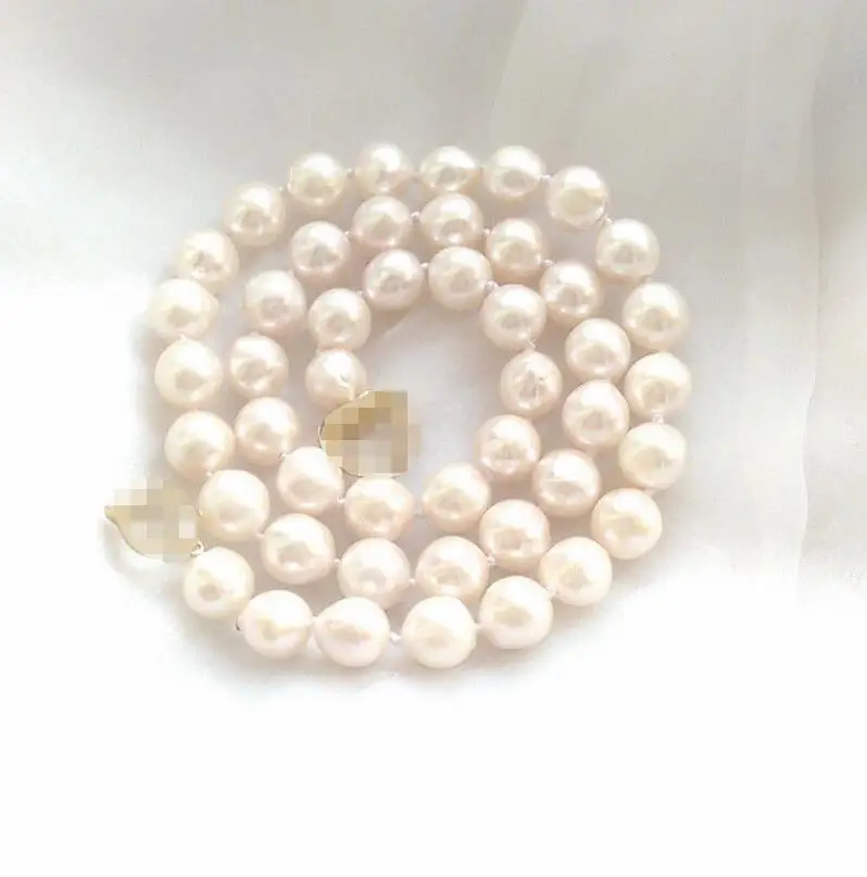 

Free Shipping >> hot seawater pearl bib classic jewelry necklace white 8.5-9mm luster good