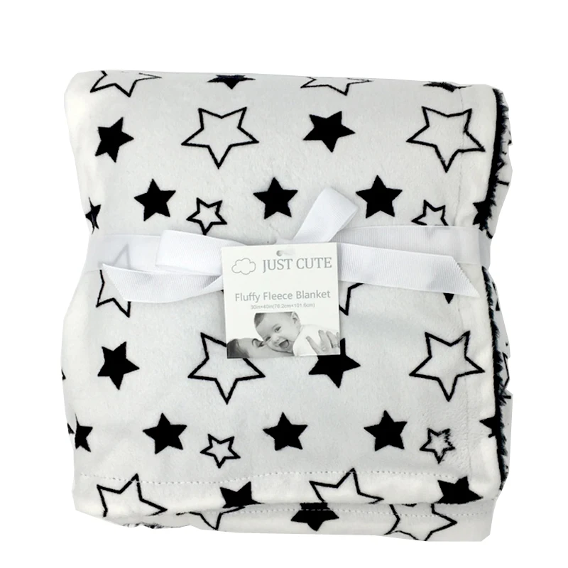 JUST CUTE Cartoon Baby Blanket Newborn Thick Double Layer Baby Swaddle Blanket Stroller Popular Wrap Mantas Para Bebe (10)