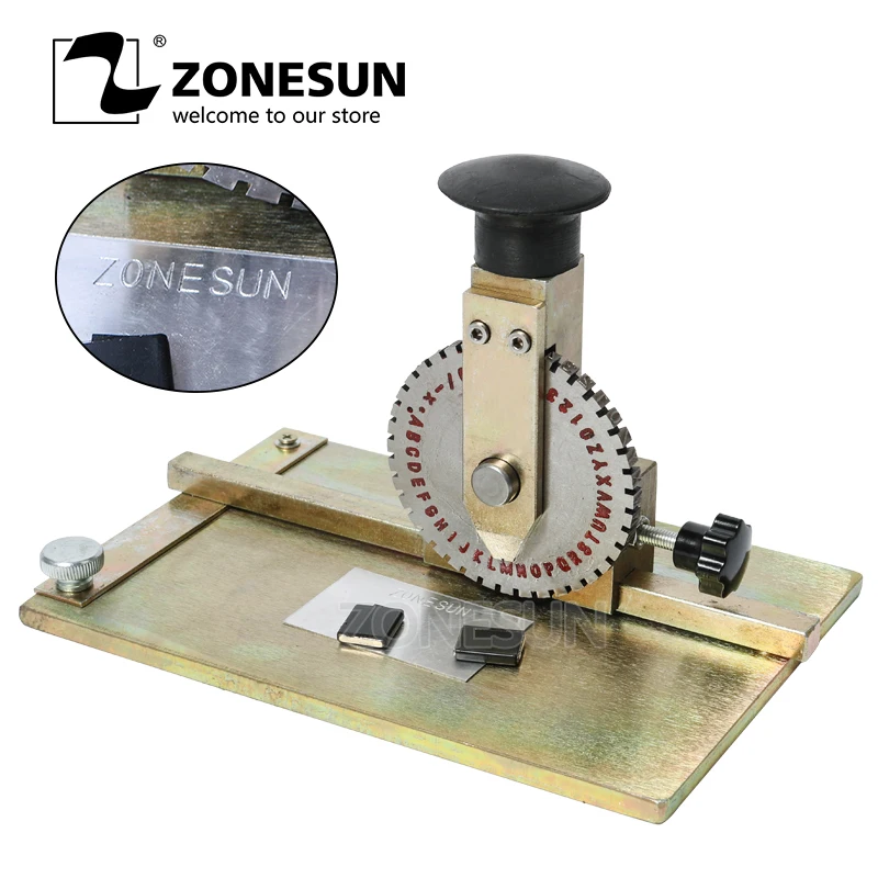 Zonesun ручное оборудование штамповки маркировочная машина Deboss тиснения собачий металлический медальон штамповочная пластина Embosser 6 мм