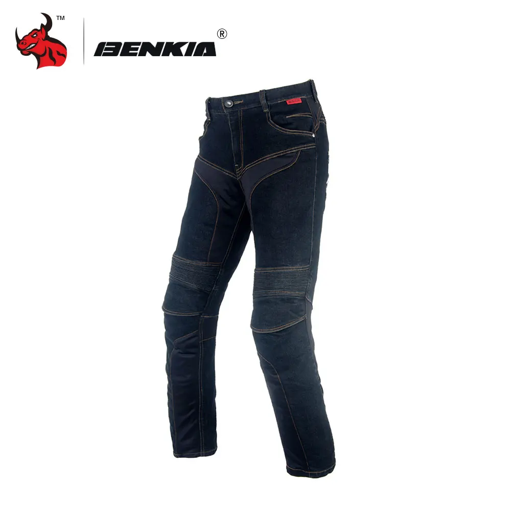 BENKIA Motorcycle Racing Jeans Men's Motorbike Motocross Off-Road Knee Protective Moto Jeans Trousers Black Men Jeans Jeans Moto