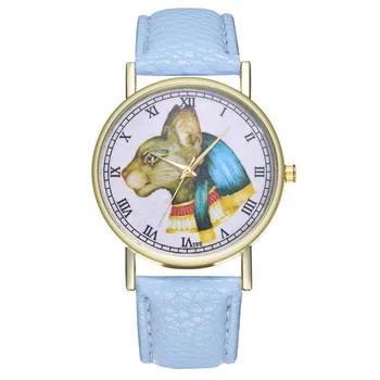 

Vintage Egyptian Cat Womens Round Alloy Band Quartz Analog Wrist Watch Gift