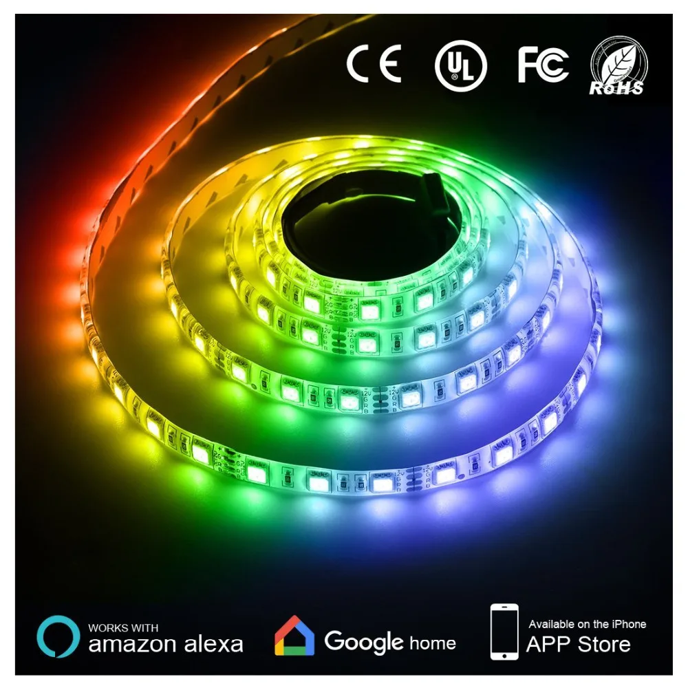 LED Light Strip, Compatible with Alexa, 300 Units 5050 SMD