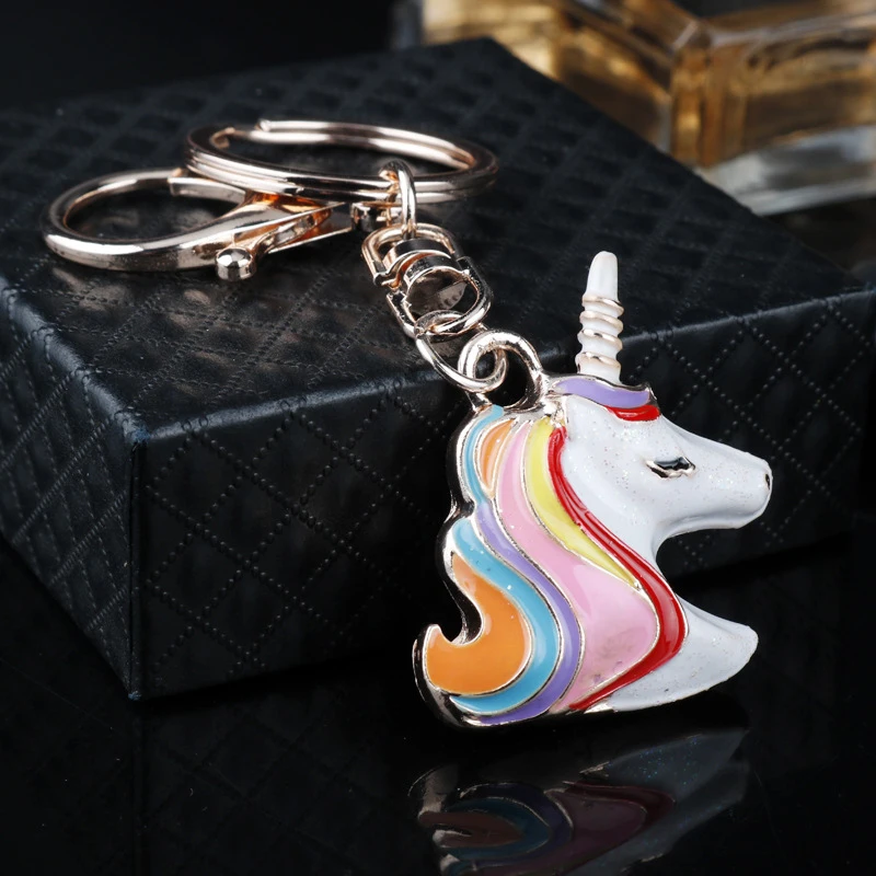 Unicorn Keychain for Women Men Fashion Cool Cute Key Rings Women Jewelry Car Key Bag Charm Pendant Accessory Pants Chain Gift