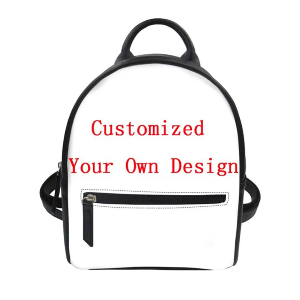 

Noisydesigns Mini Rucksack for Teenager Girls Black and white dog Designer Schoolbag BackpackPU Leather Shoulder Bag Mochila -Z4