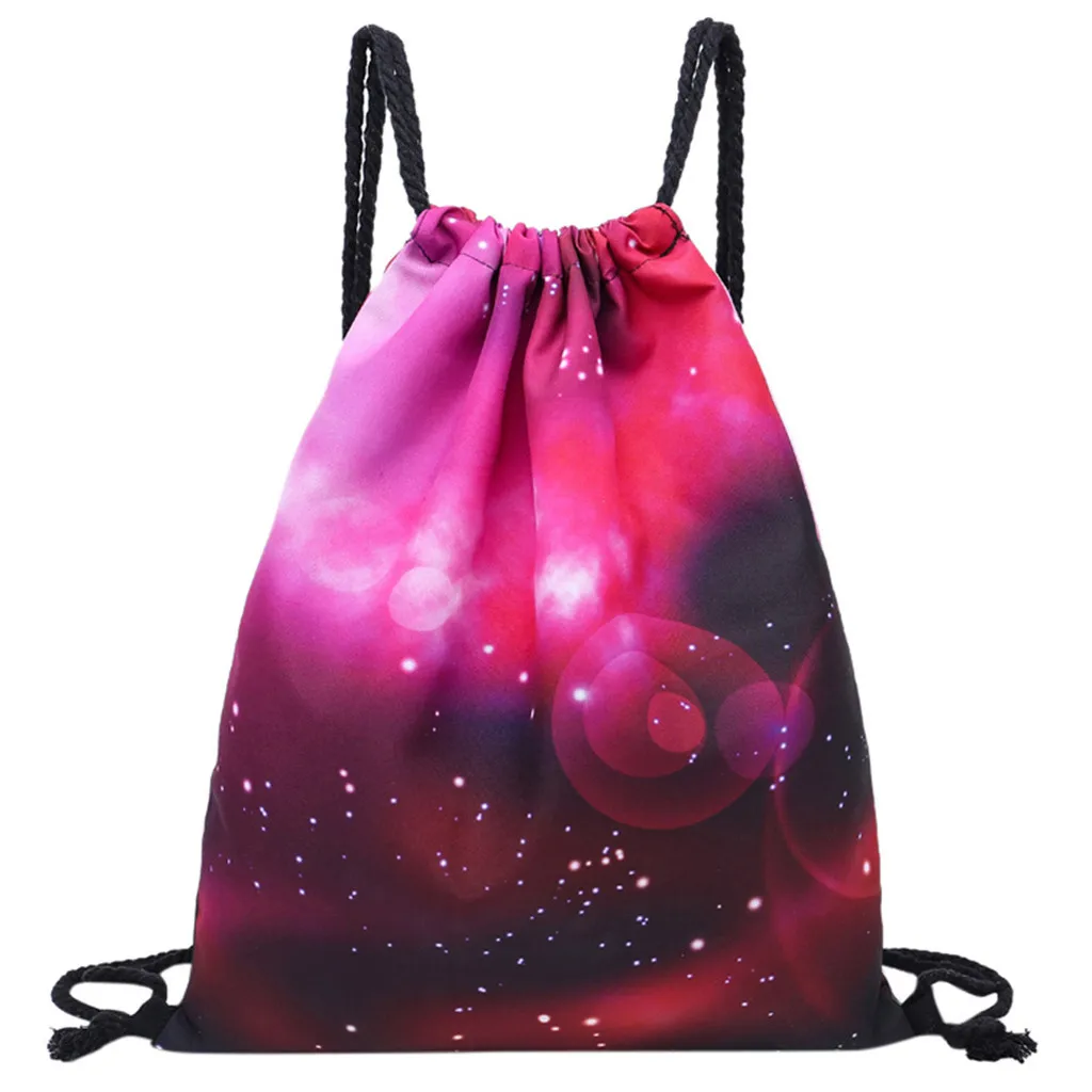 ISHOWTIENDA сумки для Дамская мода унисекс Звездное небо печати рюкзак с карманами сумка на шнурке worek plecak sznurek# Y3 - Цвет: D