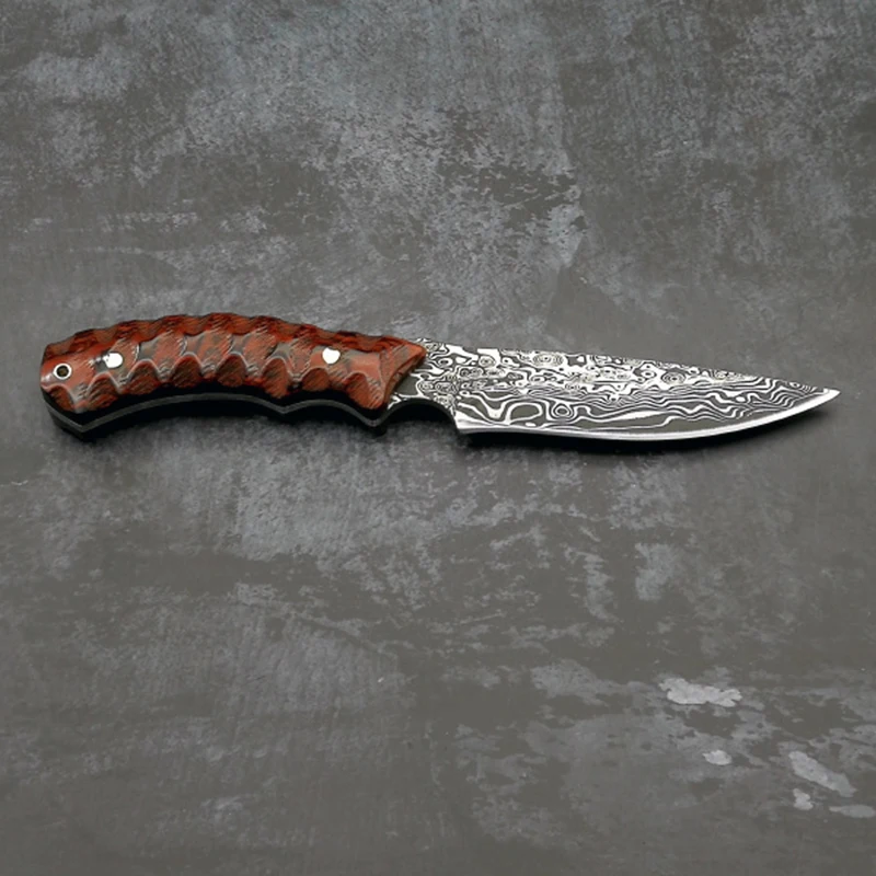 Нож с фиксированным лезвием ToughKeng Red Micarta Forge из стали 440 58HRC ножи для кемпинга на