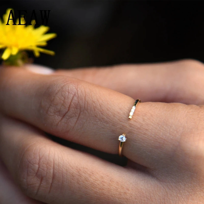 Diamond Rings 14k Pure Gold Women Diamod New Hot Sale Party Trendy 2018 Diamond Open Ring For Women