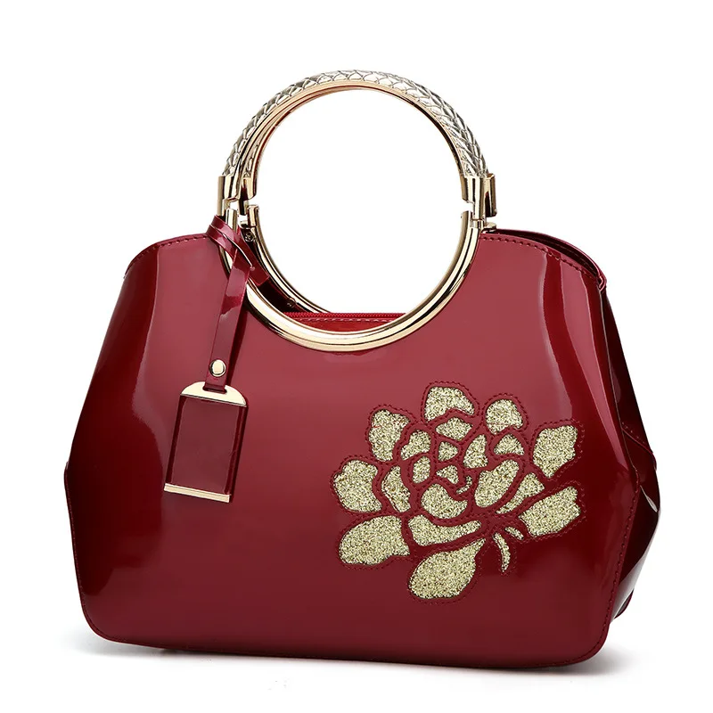 XZXB модная Высококачественная Женская сумочка на одно плечо креативный европейский и американский стиль Глянцевая дамская сумочка сумка для сотового телефона - Цвет: Red wine